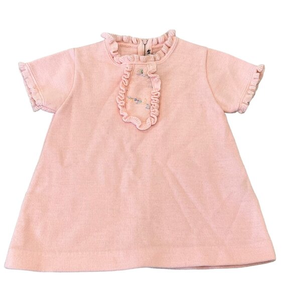 Little World Pink Vintage Acrylic Spring Sweater Dress Baby Girl Large - Picture 1 of 7